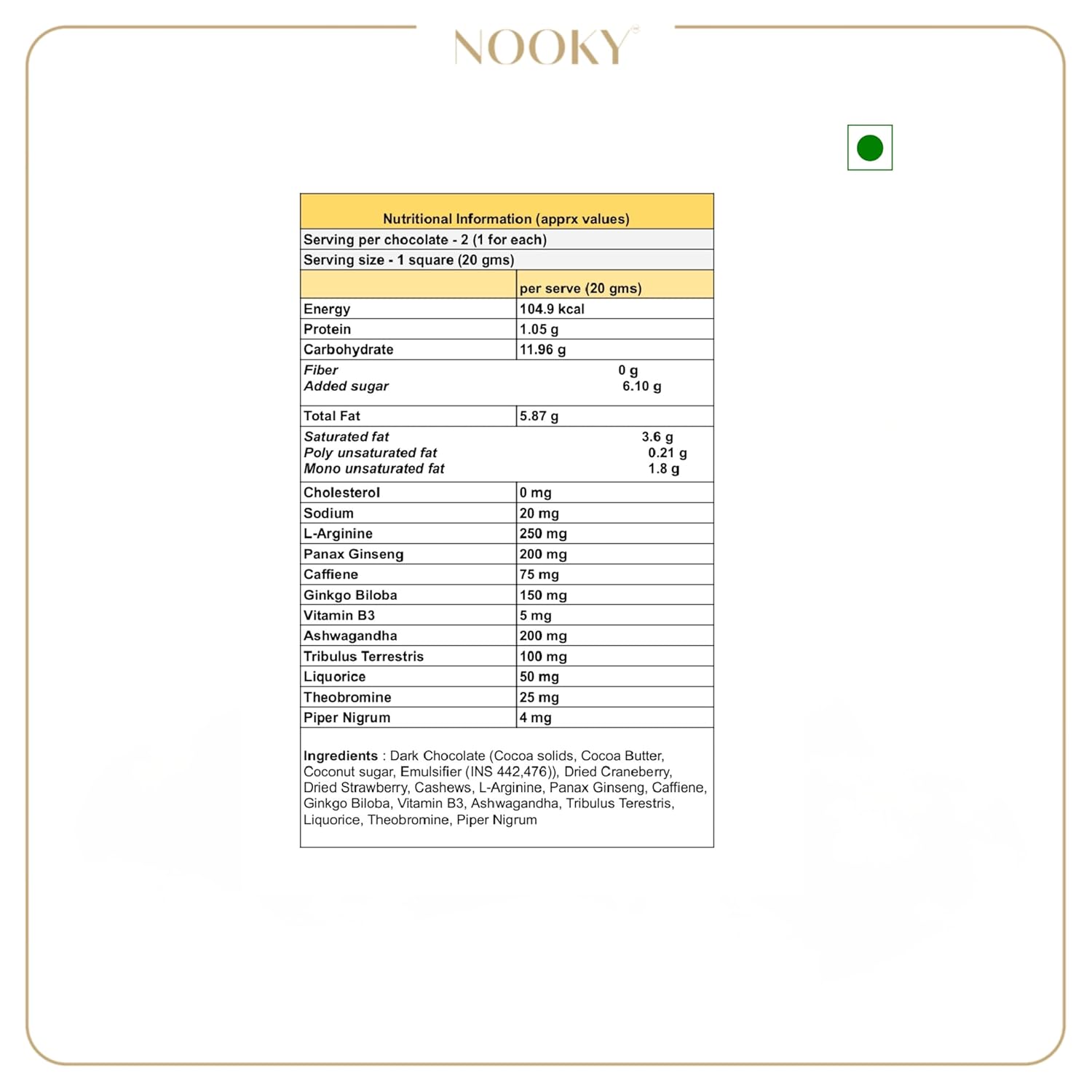 Nooky Intimacy Chocolate in Nepal | Couple Chocolates Ingredients - Nooky Intimacy Chocolate in Nepal